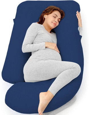 EVOL Microfibre Solid Pregnancy Pillow Pack of 1(Dark Blue)