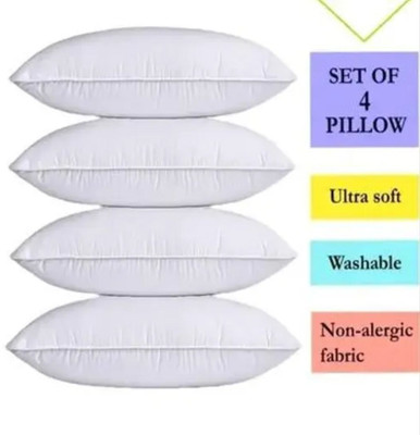 LIPONOS Polyester Fibre Sleeping Pillow Pack of 4 Abstract LUXURY(White)