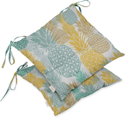 Vargottam Polyester Fibre Floral Chair Pad Pack of 2(Multicolor)