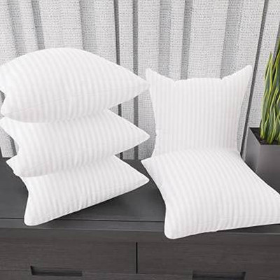 JDX Polyester Fibre Stripes Cushion Pack of 5(White)