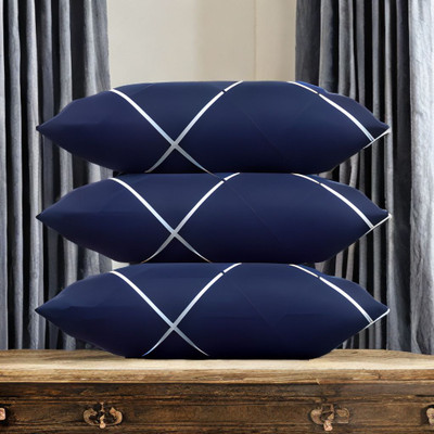 Urmila Creation Microfibre Sleeping Pillow Pack of 3 Solid LUXURY(Blue)