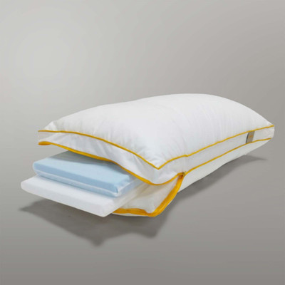 SleepyCat Hybrid Pillow with a Combination of Memory Foam and HD 30D foam for Comfort Memory Foam Solid Sleeping Pillow Pack of 2(White)