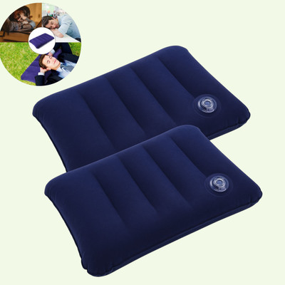 Naosucura Air Travel Pillow Pack of 2 Solid NaosuCura Sleep Point(Blue)