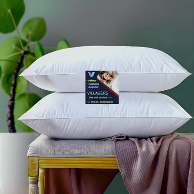 VILLAGERS Microfibre Sleeping Pillow Pack of 2 Abstract LUXURY(White)