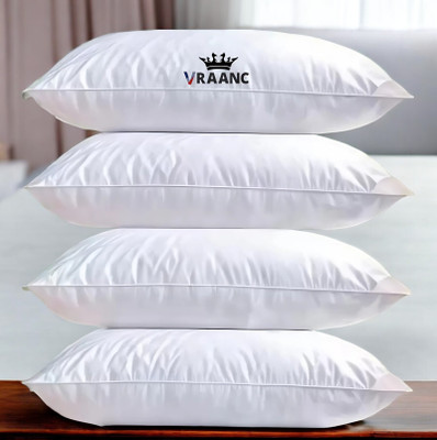vraanc Luxury Polyester Fibre Abstract Sleeping Pillow Pack of 4(White)