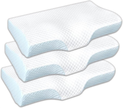 Flipkart SmartBuy Memory Foam Solid Orthopaedic Pillow Pack of 3(SKY)