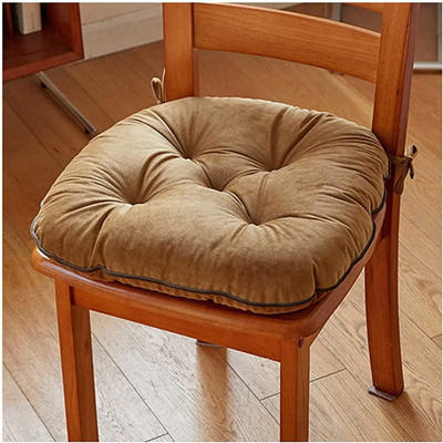 Hundur Store Microfibre Solid Chair Pad Pack of 1(Brown)