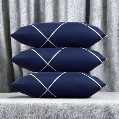 Urmila Creation Microfibre Sleeping Pillow Pack of 3 Solid LUXURY(Blue)