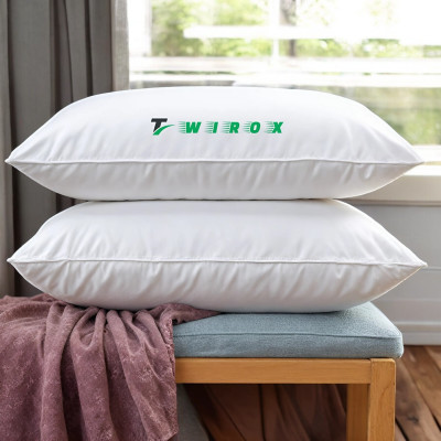 TWIROX LUXURY Cotton Solid Sleeping Pillow Pack of 2(White)