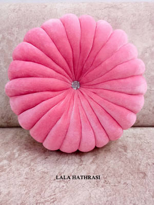 Shri Ganesh Handloom Microfibre Solid Cushion Pack of 1(Pink)