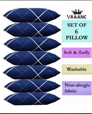 TWIROX Luxury Polyester Fibre Abstract Sleeping Pillow Pack of 6(Blue)