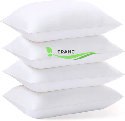 ERANC Cotton Sleeping Pillow Pack of 4 Solid LUXURY(White)