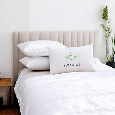 SOFT SNOOZE Soft Luxury Microfibre Solid Sleeping Pillow Pack of 3(White)