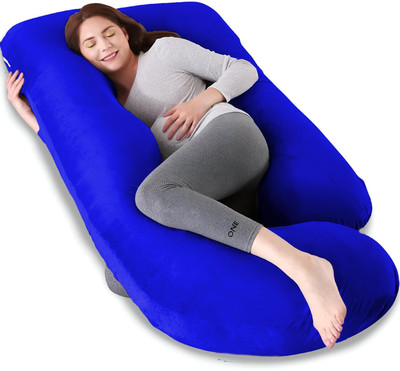 dyf ultra soft j shaped Polyester Fibre Solid Pregnancy Pillow Pack of 1(royal blue)