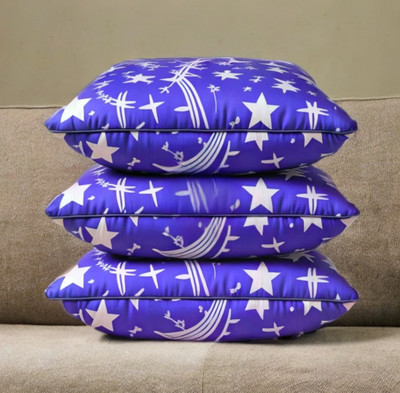 YPOLOIPO LUXURY Polyester Fibre Abstract Sleeping Pillow Pack of 3(Blue)
