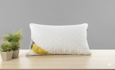Home gear Microfibre Sleeping Pillow Pack of 1 Solid quilted pillow(White)