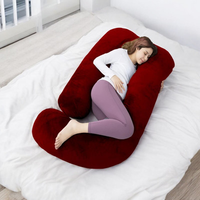 THUKRAN Polyester Fibre Solid Pregnancy Pillow Pack of 1(Maroon)