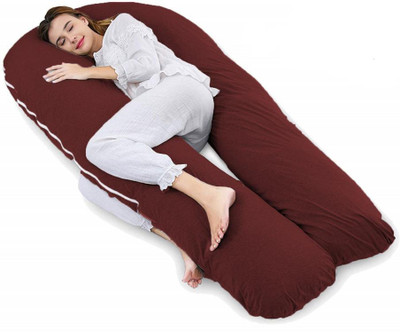 Mom's Moon Extra Long pergnancy pillow Microfibre Solid Body Pillow Pack of 1(Maroon)