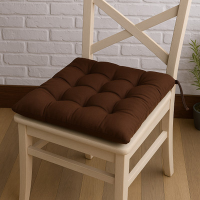 KUBER INDUSTRIES Microfibre Solid Chair Pad Pack of 1(Brown)