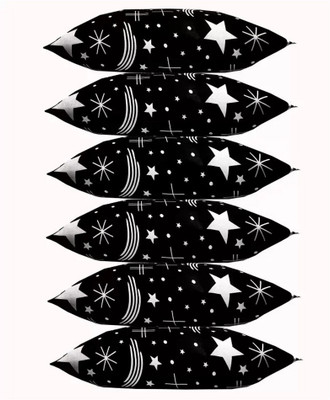 Navi collection Microfibre Abstract Sleeping Pillow Pack of 6(Black)