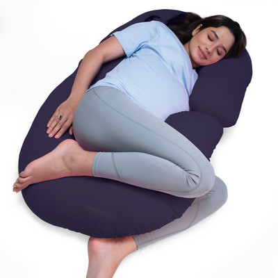 LuvLap Polyester Fibre Solid Pregnancy Pillow Pack of 1(Purple)