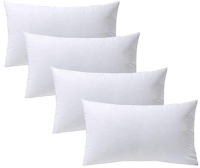 CATHROL Polyester Fibre Solid Sleeping Pillow Pack of 4(White)