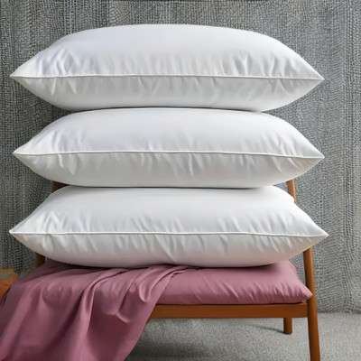 YPOLOIPO LUXURY Polyester Fibre Abstract Sleeping Pillow Pack of 3(White)
