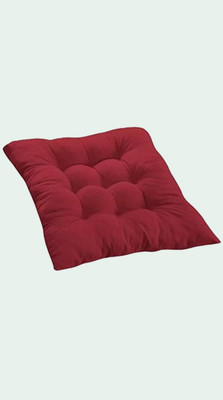THM Microfibre Solid Chair Pad Pack of 1(Red)