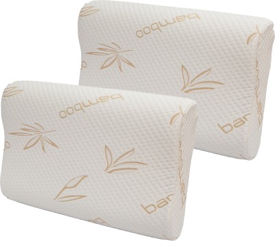 AYKA Contour Memory Foam Memory Foam Floral Orthopaedic Pillow Pack of 2(Beige)