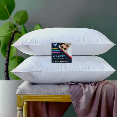 Gaulpastore LUXURY Polyester Fibre Abstract Sleeping Pillow Pack of 2(White)