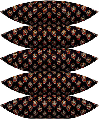 ACTOS Microfibre Floral Sleeping Pillow Pack of 5(Black)