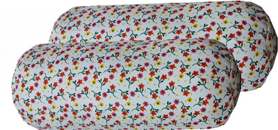 Changers Round Bolster Microfibre Floral Sleeping Pillow Pack of 2(Multicolor)