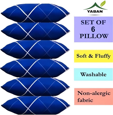 YABAN ULTRA SOFT LUXURY Polyester Fibre Abstract Sleeping Pillow Pack of 6(Blue)