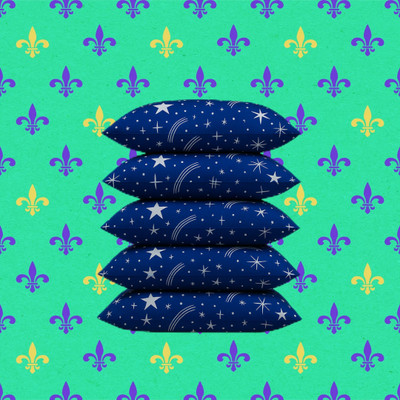 CATHROL Polyester Fibre Sleeping Pillow Pack of 5 Abstract 5 Pillows(Blue)