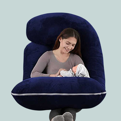 STOMIA Microfibre Pregnancy Pillow Pack of 1 Abstract STOMIA(Dark Blue)