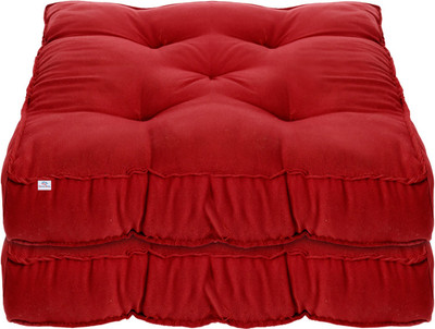 Heart Home Microfibre Solid Chair Pad Pack of 2(Maroon)