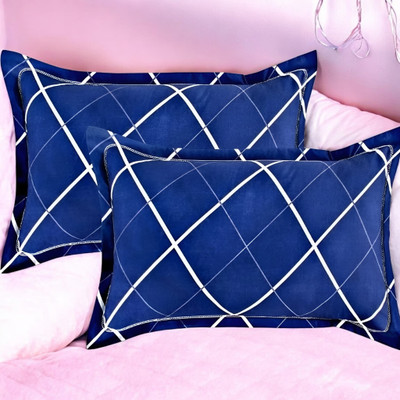 GZZZSD Microfibre Solid Sleeping Pillow Pack of 2(Blue)