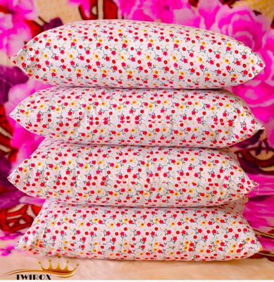 TWIROX LUXURY Polyester Fibre Floral Sleeping Pillow Pack of 4(PRINTED)