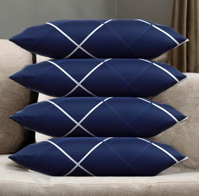 GUNVAR INDIA PRIVATE LIMITED LUXURY Polyester Fibre Solid Sleeping Pillow Pack of 4(Blue)