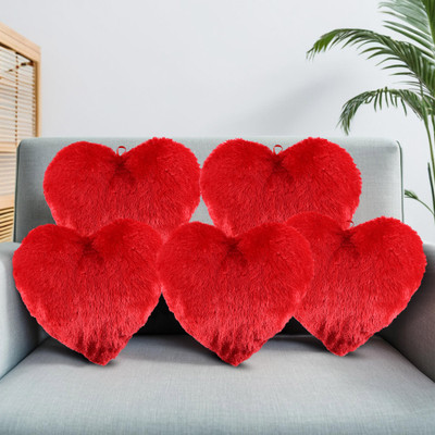 KUBER INDUSTRIES Microfibre Abstract Cushion Pack of 5(Red)