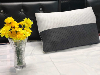 YandAM Microfibre Sleeping Pillow Pack of 2 Solid Luxury(Grey, White)