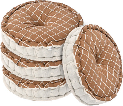 HOMESTIC by Kuber Industries Microfibre Solid Chair Pad Pack of 4(Brown)