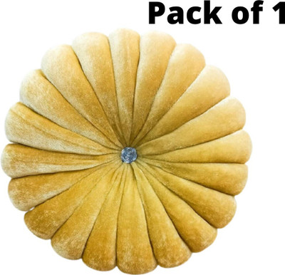 smake Microfibre Solid Cushion Pack of 1(Yellow)