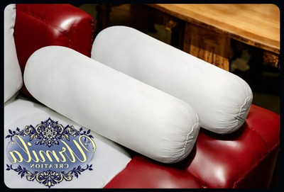 JAYOG ENTERPRISE Round Microfibre Solid Bolster Pack of 2(White)
