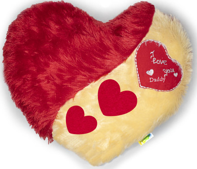 Cyuteenuts Heart pillow Microfibre Solid Cushion Pack of 1(Butter Red)