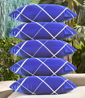 LIPONOS LUXURY Polyester Fibre Solid Sleeping Pillow Pack of 5(Blue)
