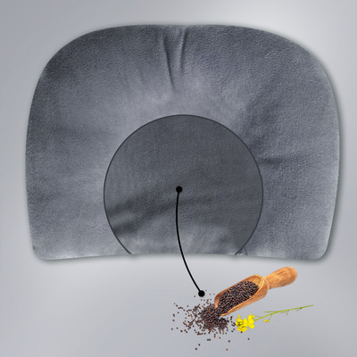 Avirons Head Shaping Mustard Seeds Solid Baby Pillow Pack of 1(Grey)