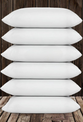 GUNVAR INDIA PRIVATE LIMITED LUXURY Polyester Fibre Solid Sleeping Pillow Pack of 6(White)