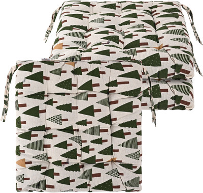 KUBER INDUSTRIES Microfibre Abstract Chair Pad Pack of 3(Green)