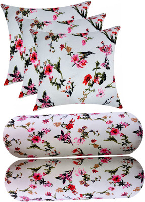 Swikon star Microfibre Floral Sleeping Pillow Pack of 5(White, Multicolor)
